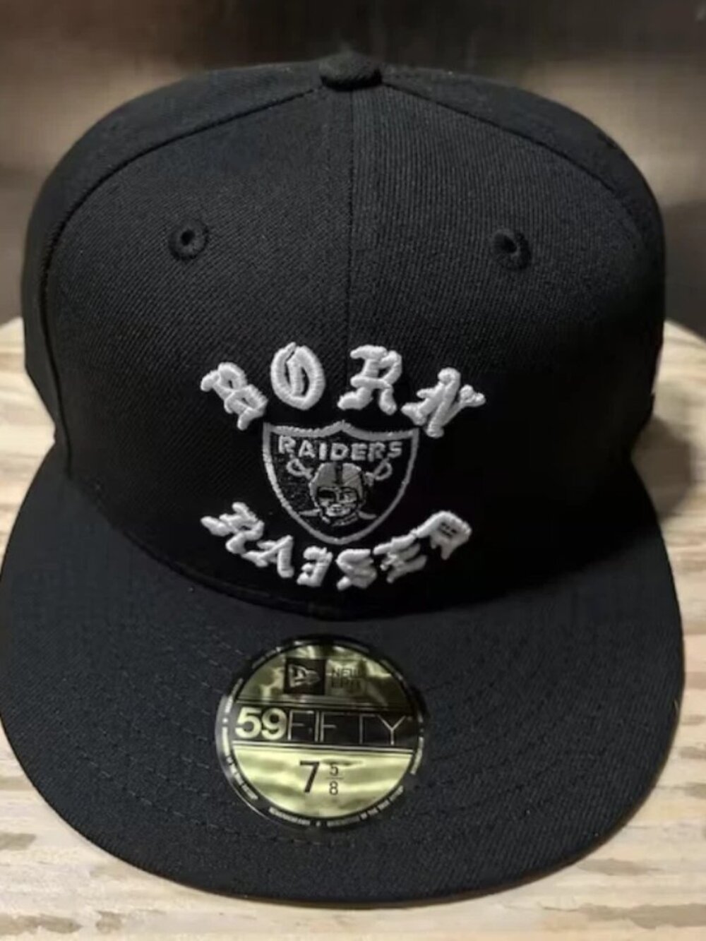 Born X Raised × NFL NEW ERA + RAIDERS FITTED ROCKER HAT: BLACK